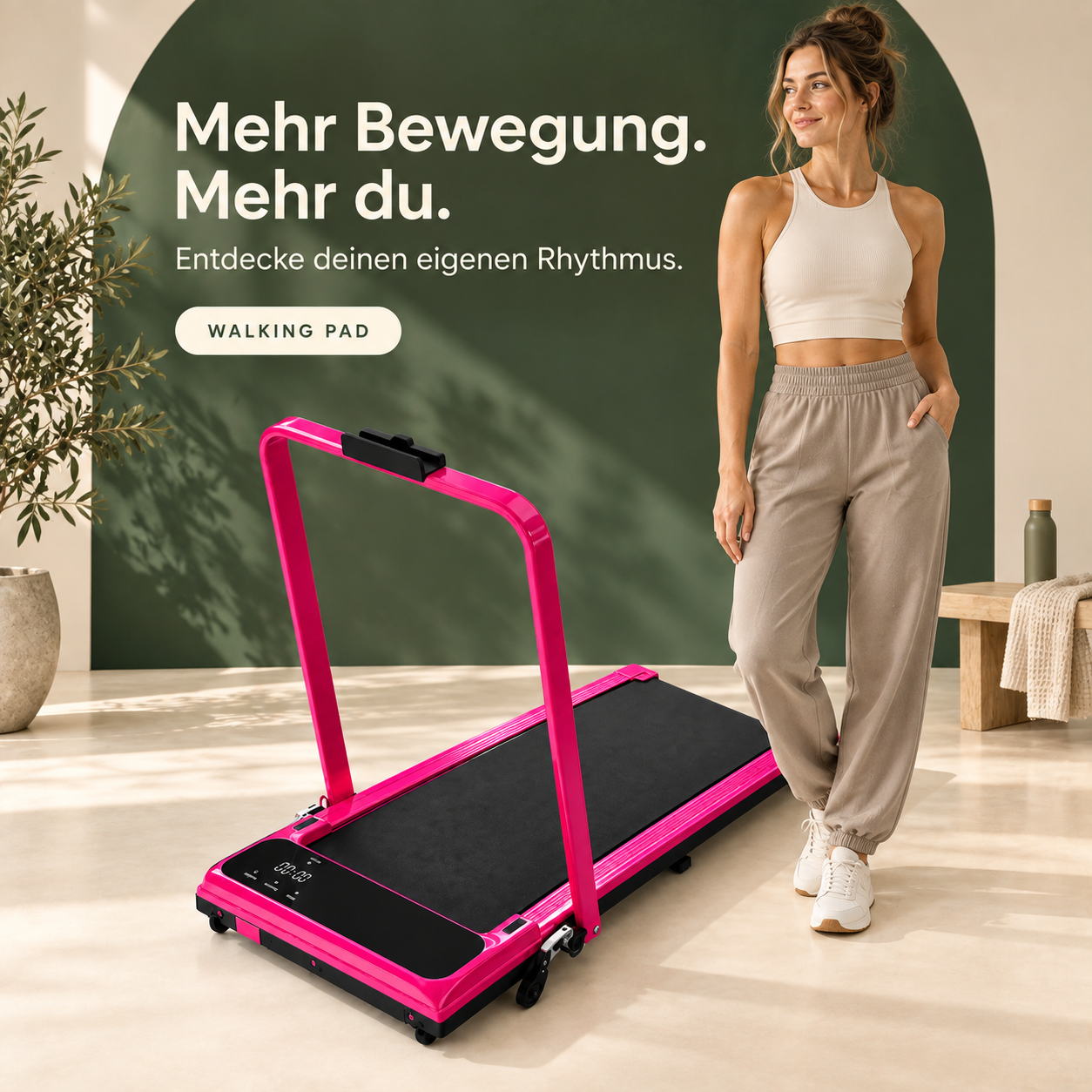 Foldable Handrail Adjustable Incline Treadmill