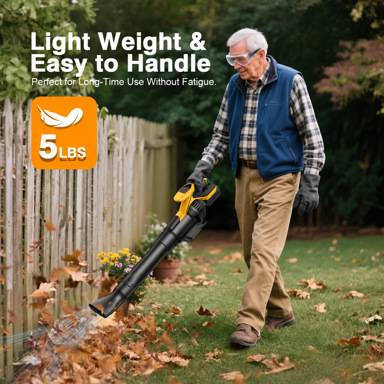 Lightweight cordless leaf blower