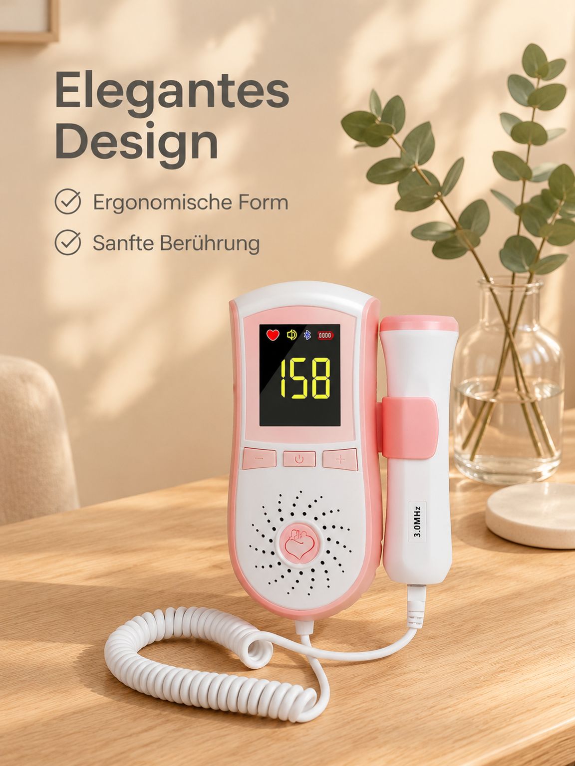 Tragbarer Doppler-Ultraschall-Fetaldetektor für den Heimgebrauch