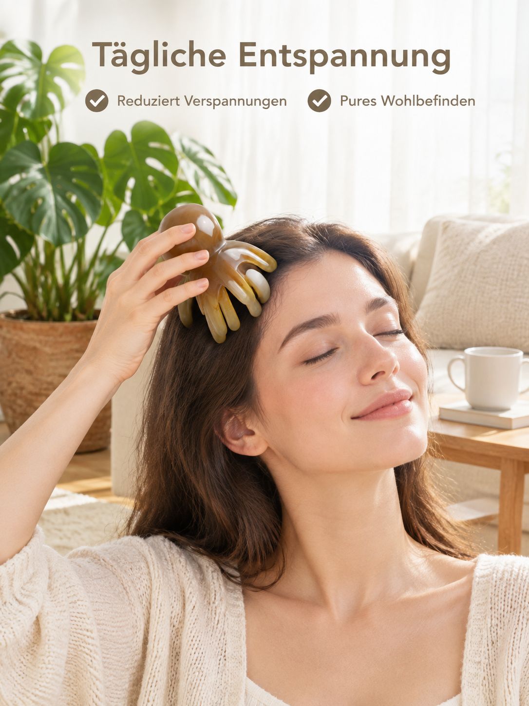 Multifunktionale Kopfhaut-Meridian-Massagebürste mit breiten Zähnen, Stressabbau
