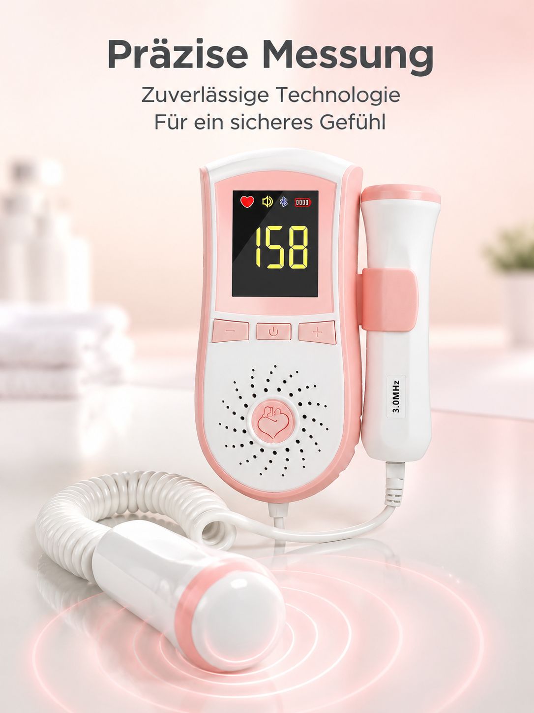 Tragbarer Doppler-Ultraschall-Fetaldetektor für den Heimgebrauch
