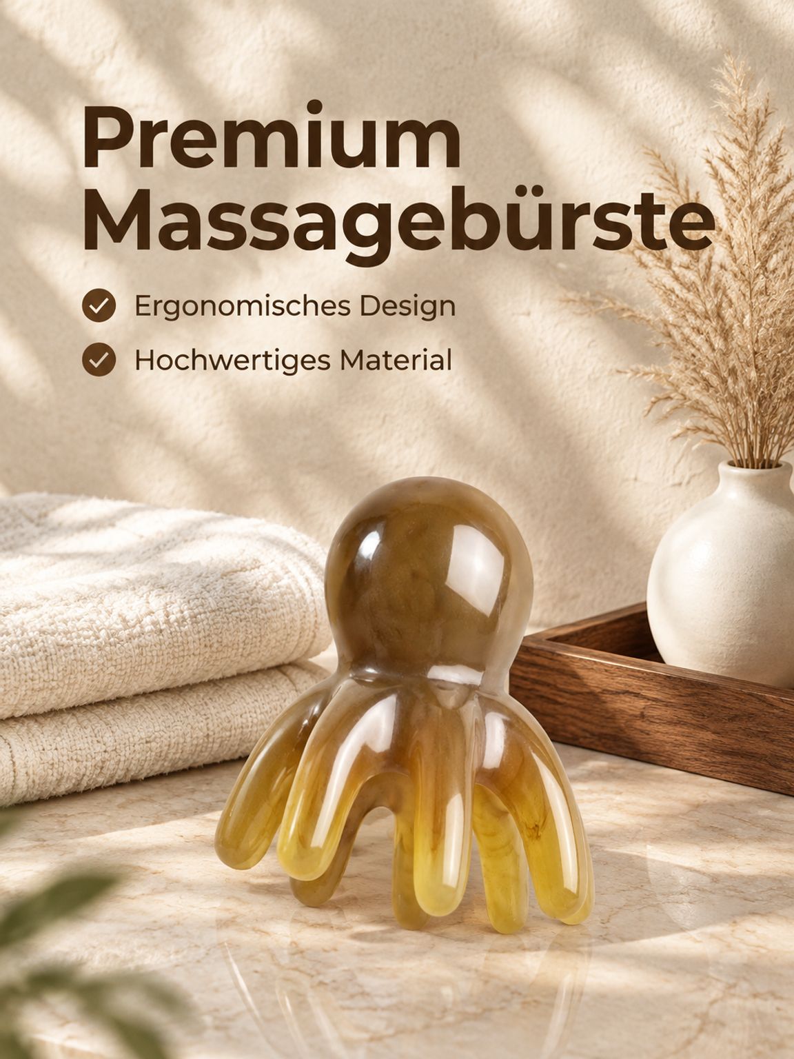 Multifunktionale Kopfhaut-Meridian-Massagebürste mit breiten Zähnen, Stressabbau