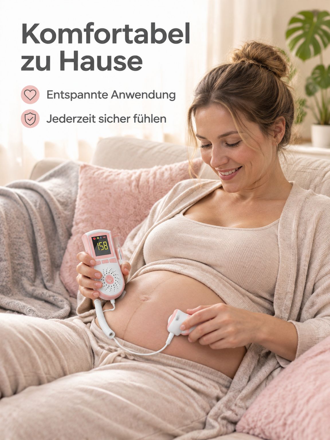 Tragbarer Doppler-Ultraschall-Fetaldetektor für den Heimgebrauch