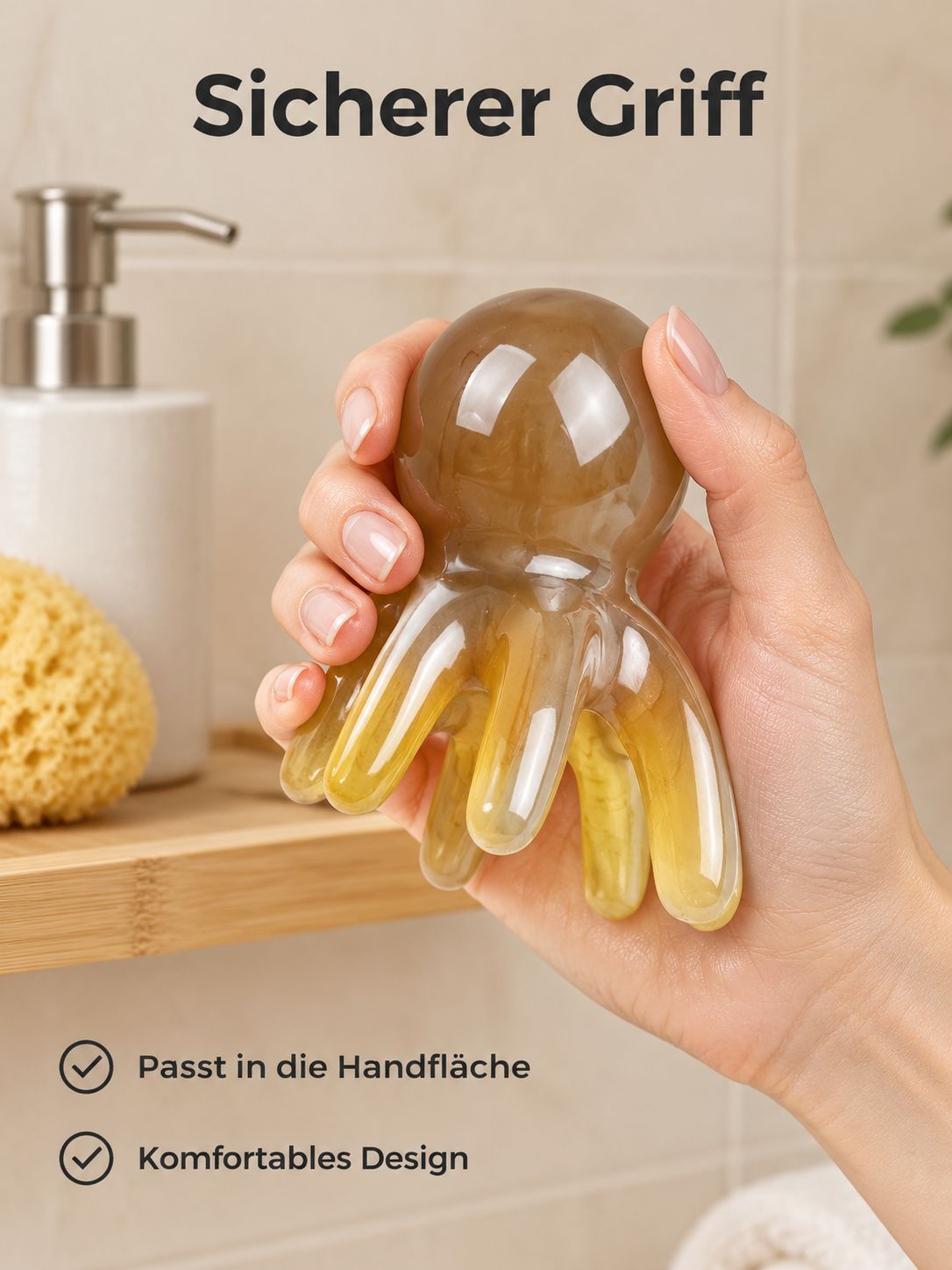 Multifunktionale Kopfhaut-Meridian-Massagebürste mit breiten Zähnen, Stressabbau