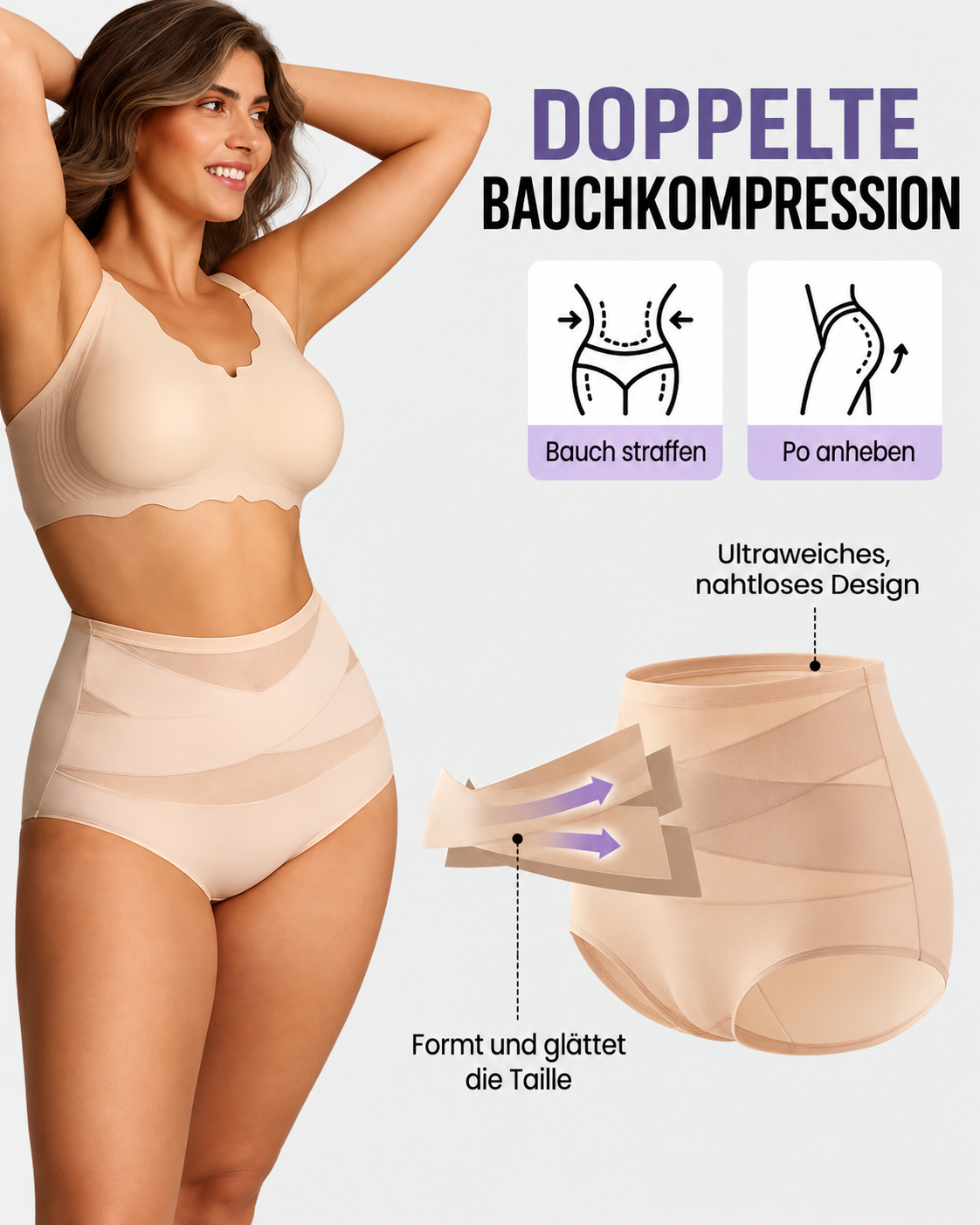🎀4er-Pack (kostenloser Versand)  Taillenhoher Shaping-Slip