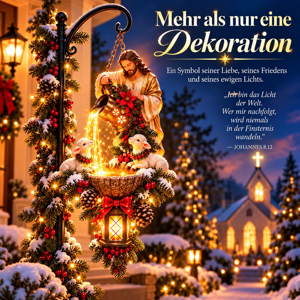 ✝️ Beleuchteter Hängebrunnen mit Jesus-Segnung – Christliche Weihnachts-Gartendekoration (2 Kaufen, KOSTENLOSER VERSAND)