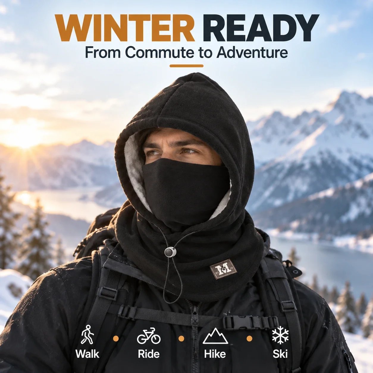 Fleece-Kapuze bei winterlichen Outdoor-Aktivit&auml;ten