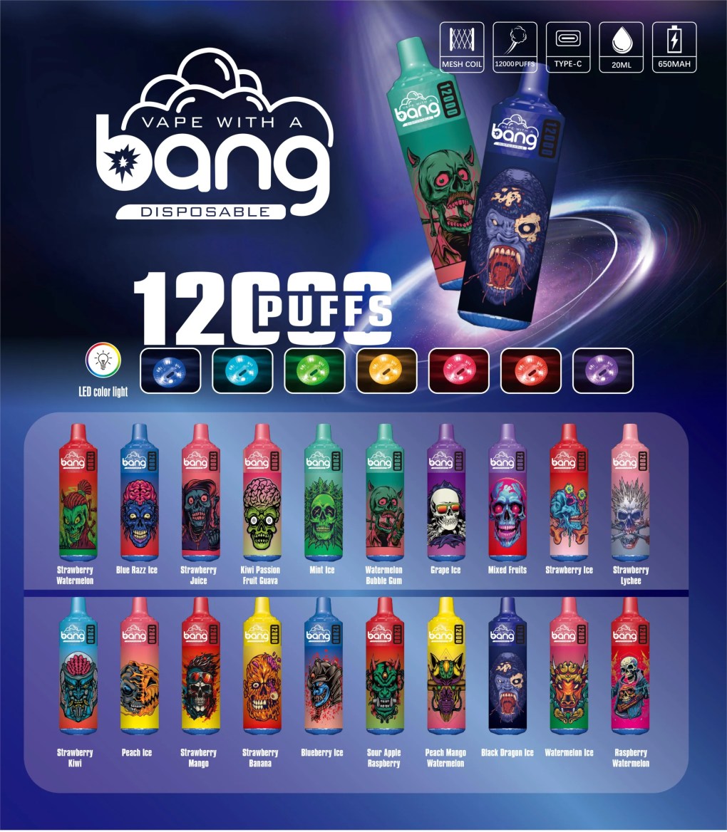 BANG 12000 Puffs High Capacity Rechargeable Disposable Vape with 20ml Reservoir
