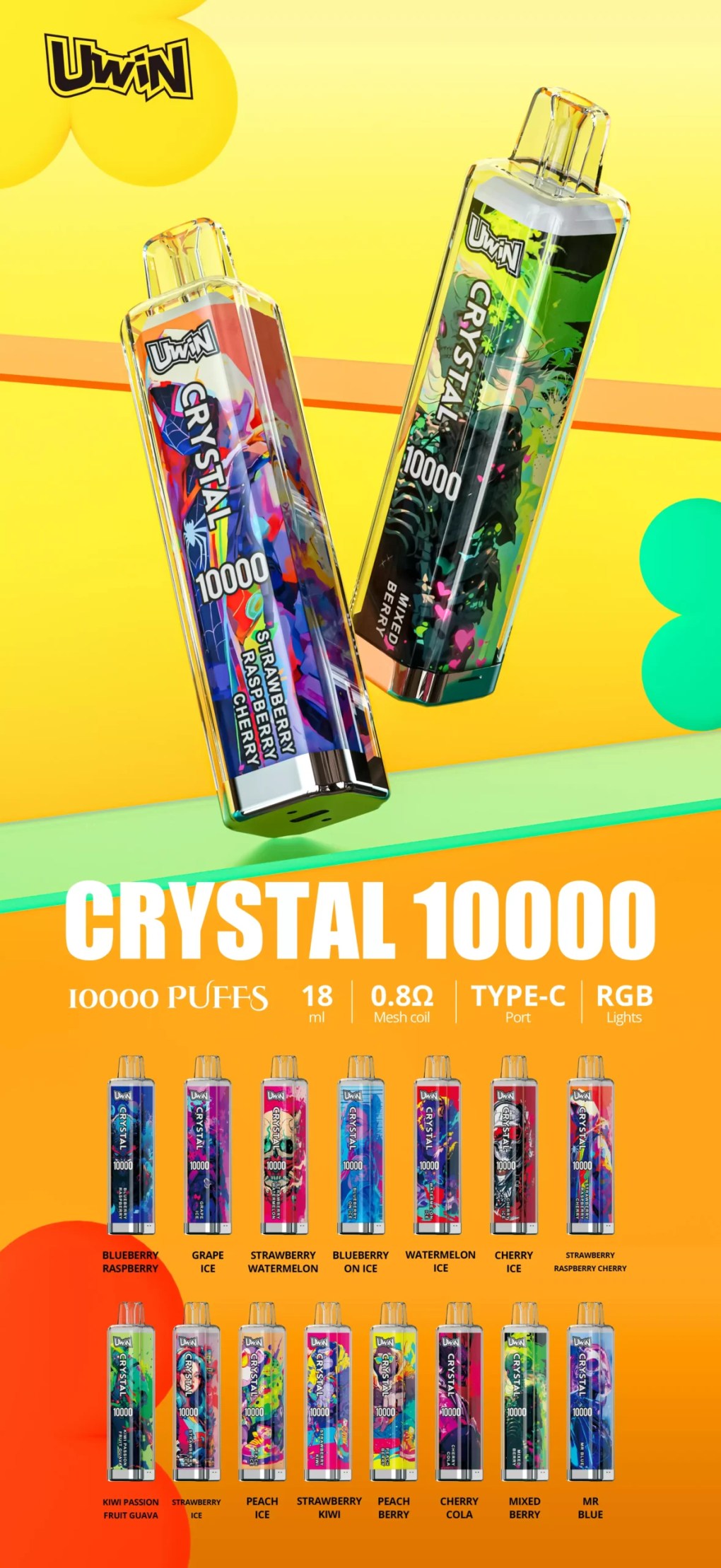 Uwin Crystal 10000 Puffs Professional Wholesale Distribution