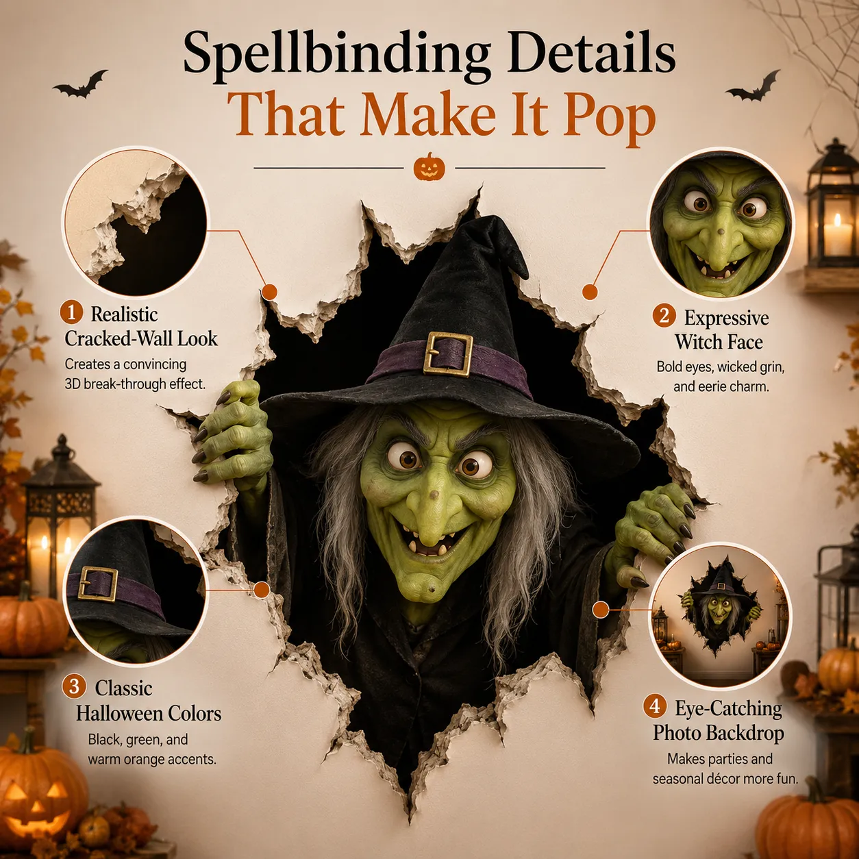 Halloween Witch Decal Details