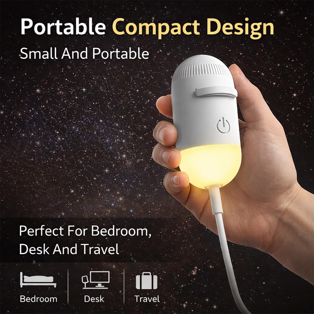 2-in-1 Galaxy Star Projector USB Night Light for Indoor Decor