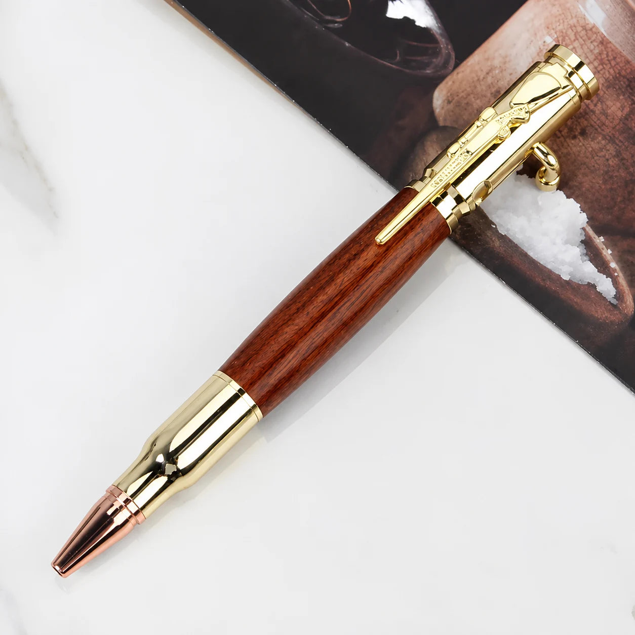 100% Handmade Bolt Action Wooden Bullet Pen | Crafted From Real Wood &