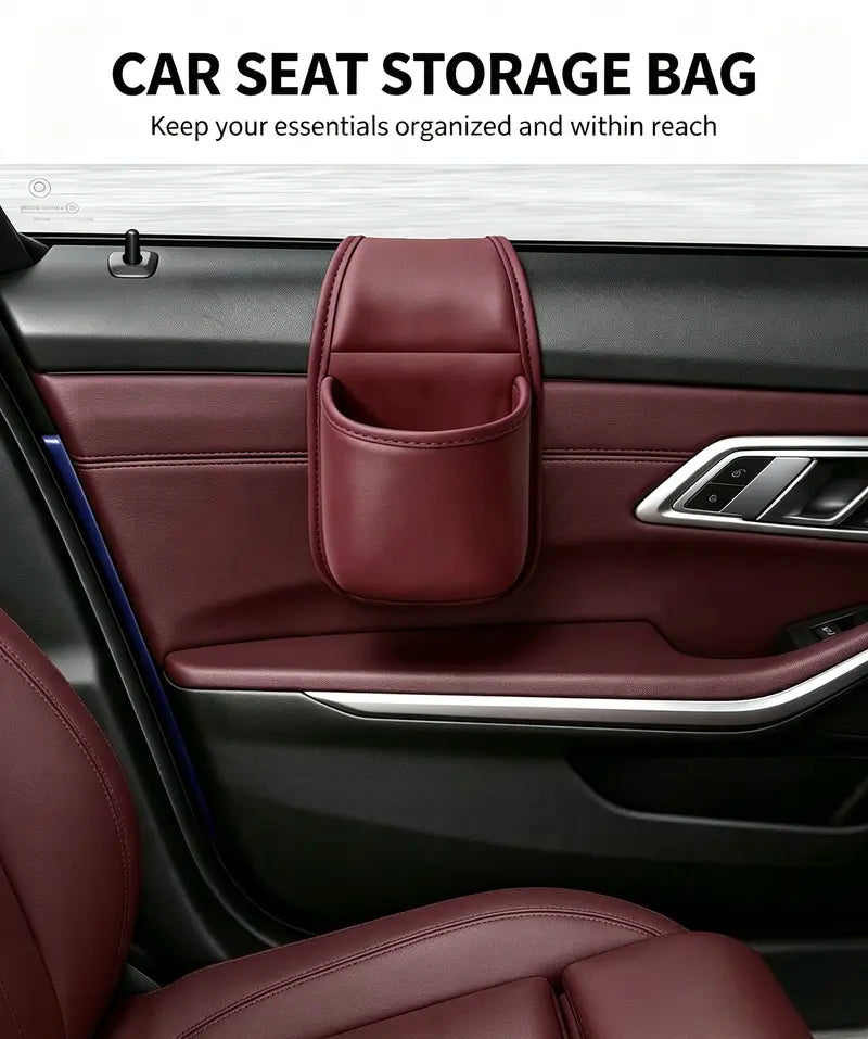 Peel and stick car door pocket installation