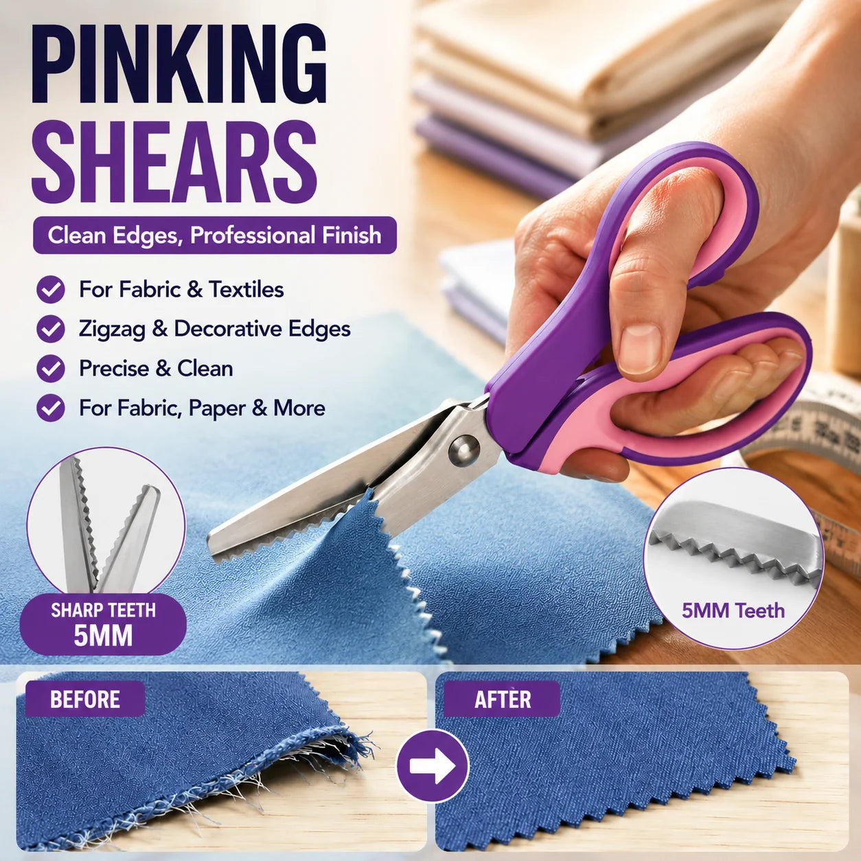 ✂️Multipurpose Pinking Shears Serrated Scissors