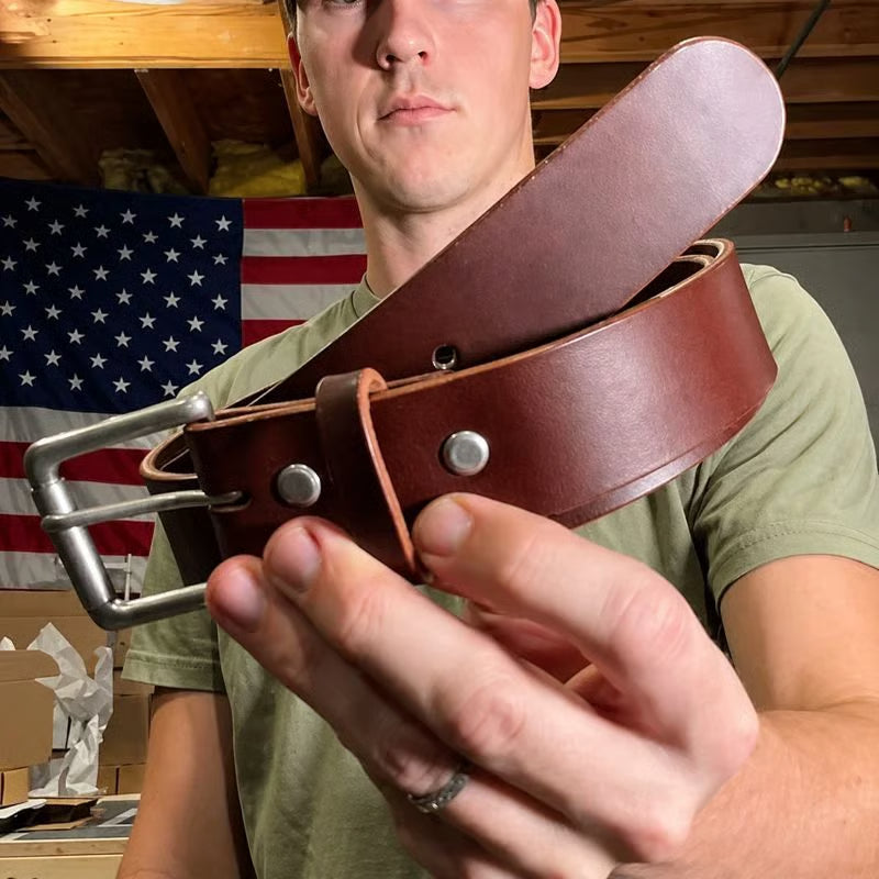 🔥100% Handmade Full-grain Buffalo Leather Belt