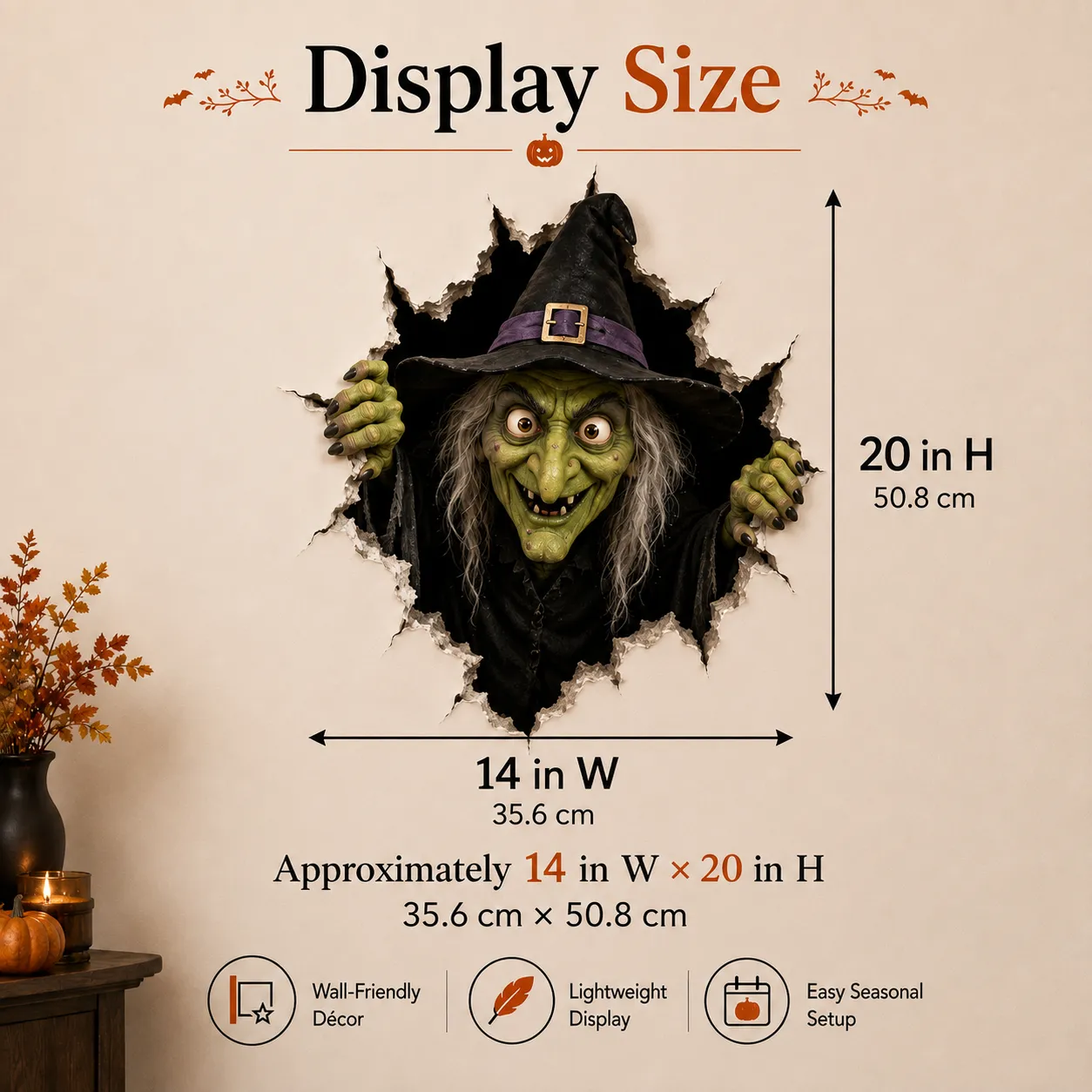 Halloween Witch Break-In Wall Decoration
