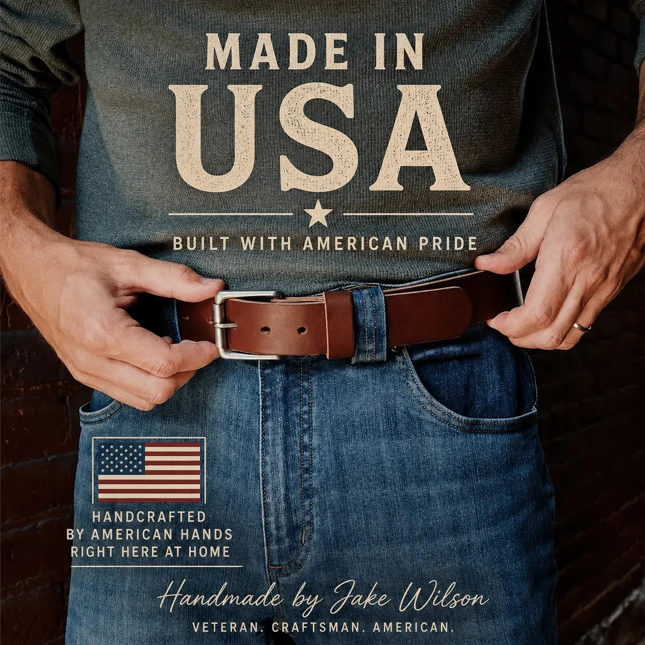 🔥100% Handmade Full-grain Buffalo Leather Belt