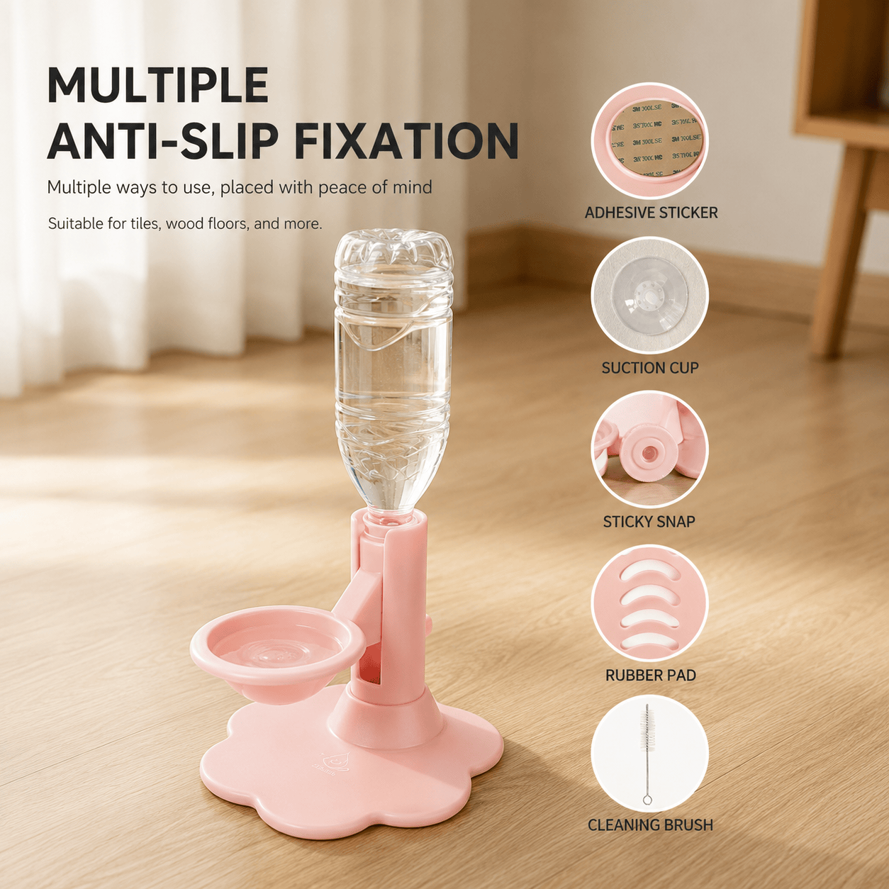 🐾 Adjustable Elevated Gravity Pet Water Dispenser, Raised Automatic Water Feeder for Dogs Cats