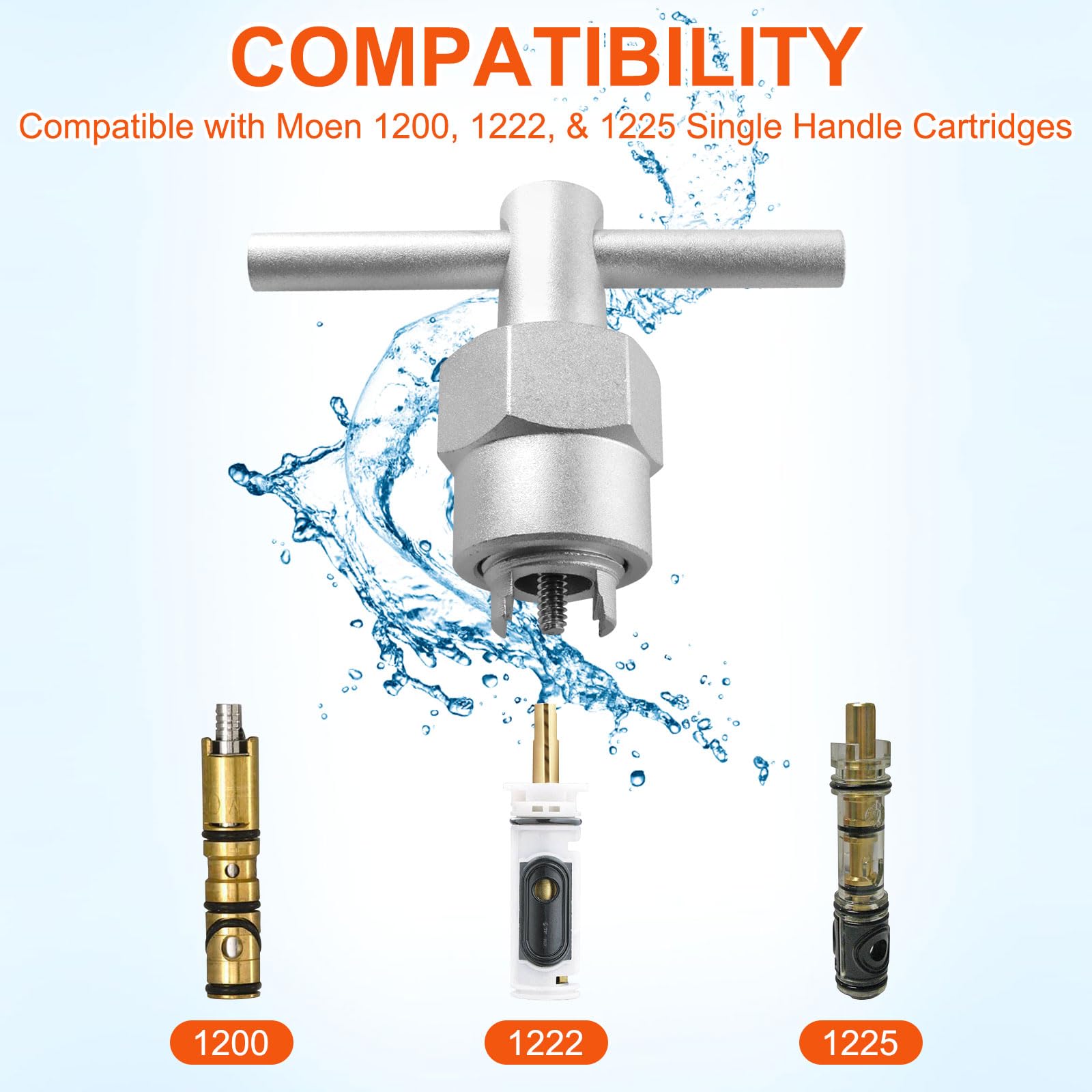 Cartridge Removal Tool, Cartridge Puller Compatible with Moen 1200, 1222, & 1225 Single Handle Cartridges summerwins (cartridges not included)