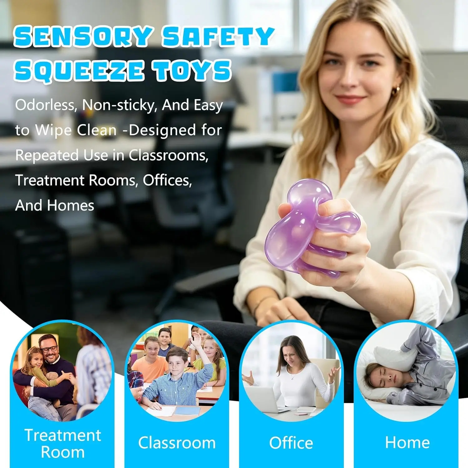 6pcs Count Stress Ball,Shapeable No Rebound Stress Relief Ball Coconut Oil Handmade Squeezing Ball, Anxiety Relief Toy, Fidget Toy, Fidget Squeeze