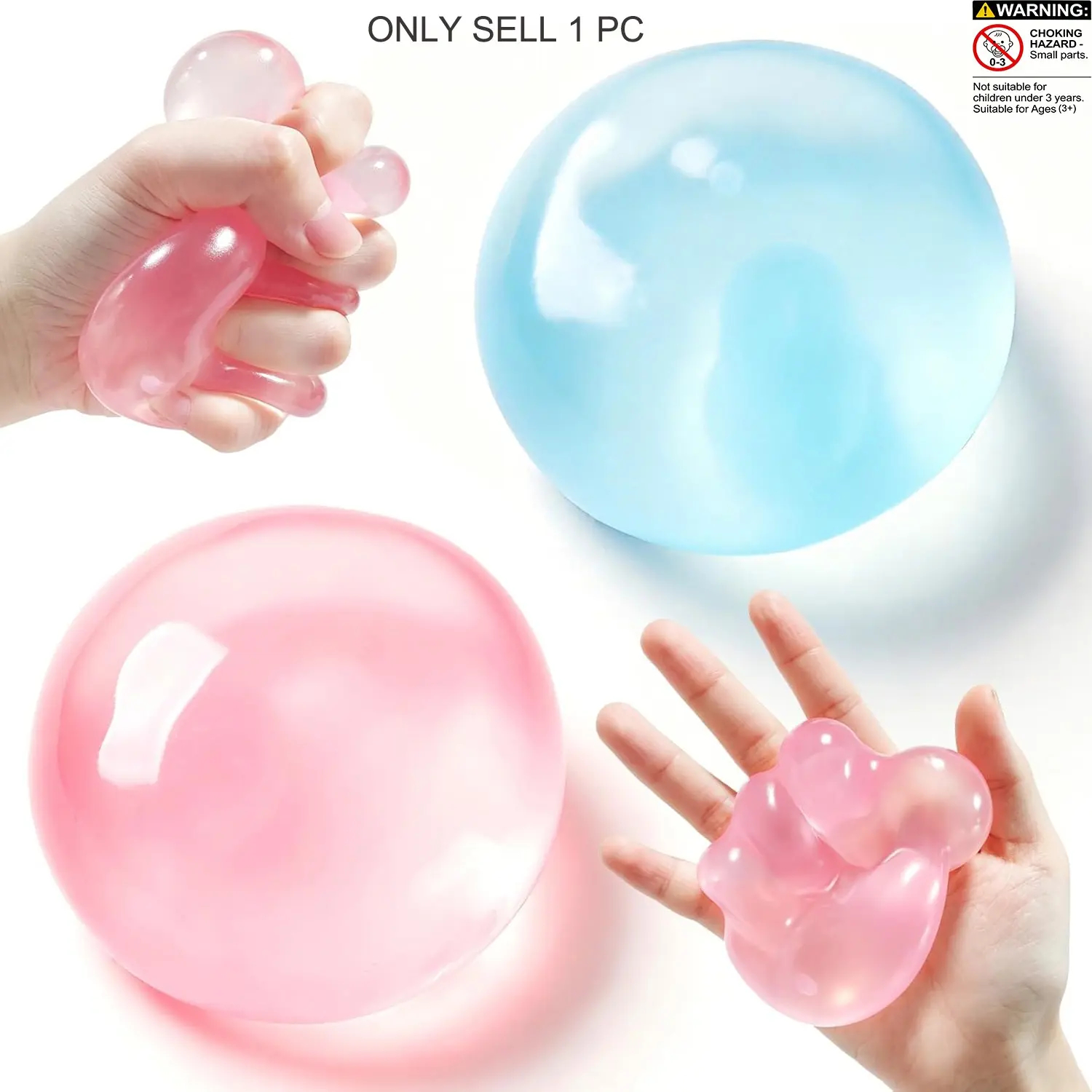 6pcs Count Stress Ball,Shapeable No Rebound Stress Relief Ball Coconut Oil Handmade Squeezing Ball, Anxiety Relief Toy, Fidget Toy, Fidget Squeeze