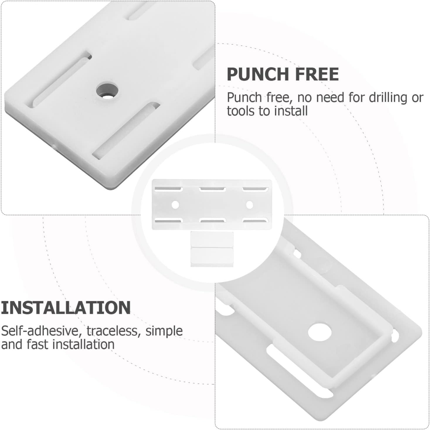 🔌 Punch-Free Self-Adhesive Power Strip Holder, Detachable Wall Mount Socket Fixer for Home Cable Management
