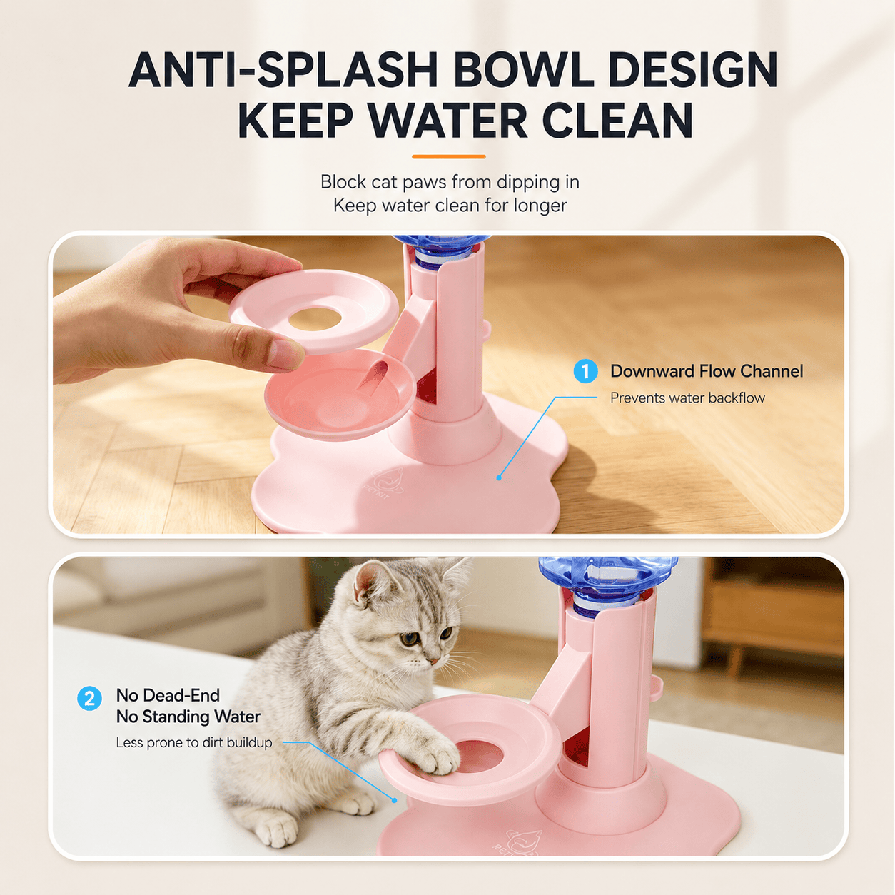 🐾 Adjustable Elevated Gravity Pet Water Dispenser, Raised Automatic Water Feeder for Dogs Cats