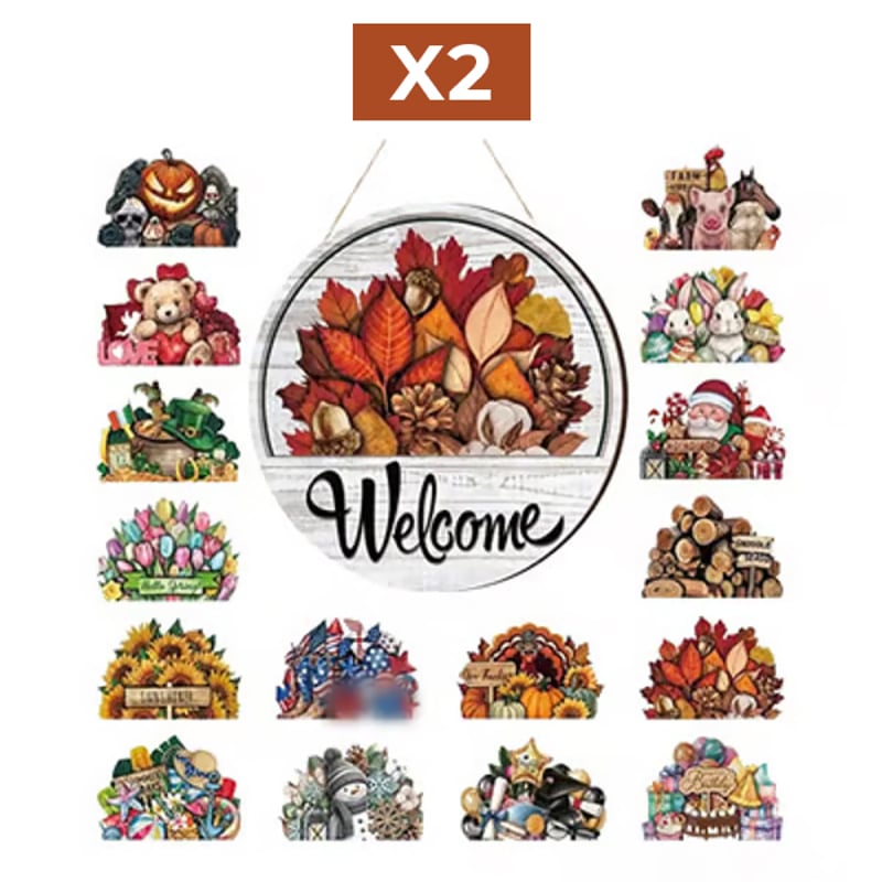 16 Pcs Interchangeable Welcome Sign for Front Door