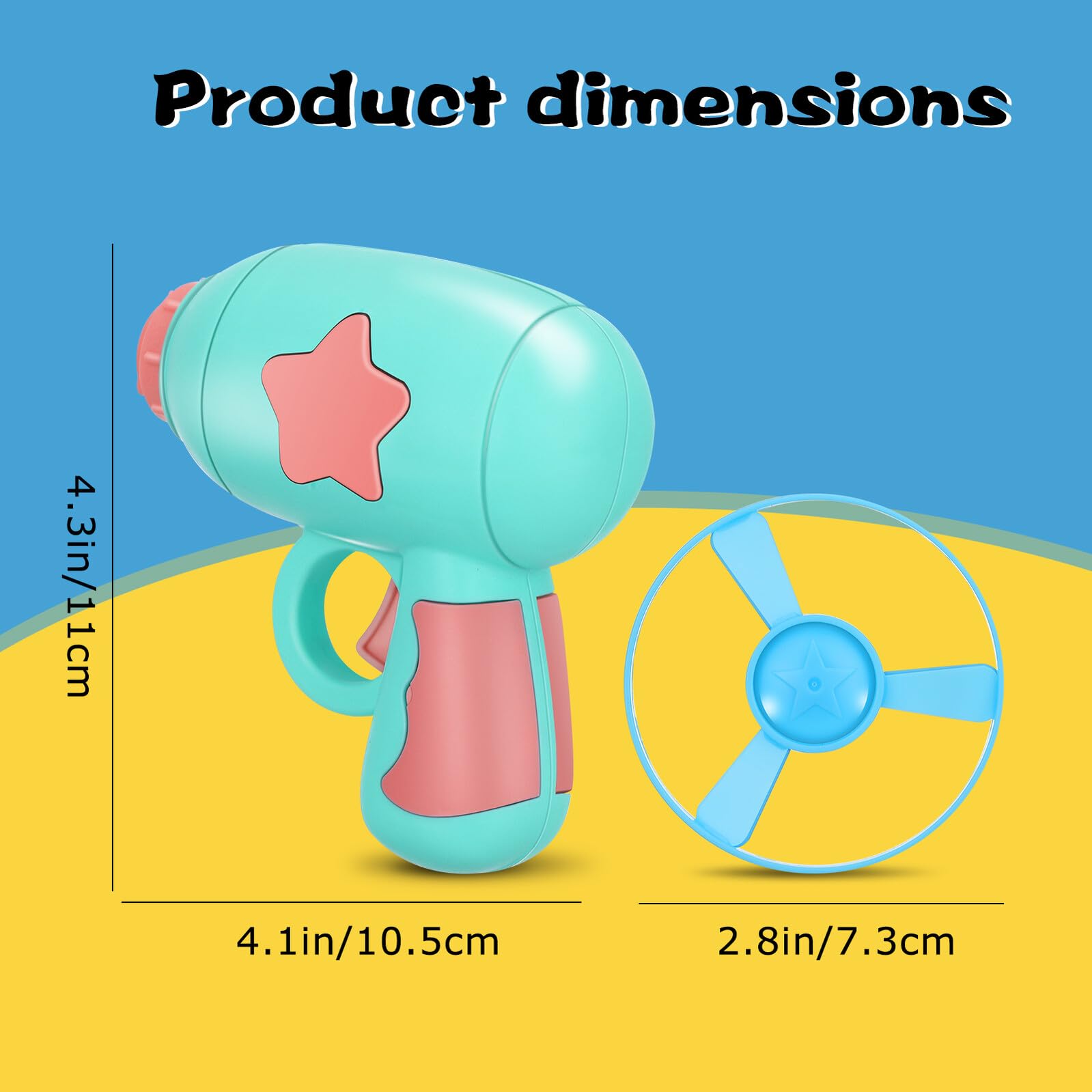 🐱 Interactive Flying Propeller Disc Launcher Cat Toy with 3Pcs Flying Discs, One-Click Shoot Kitty Chasing Exercise Toy, Indoor Outdoor Hunting Stimulation Pet Toy for Kitten