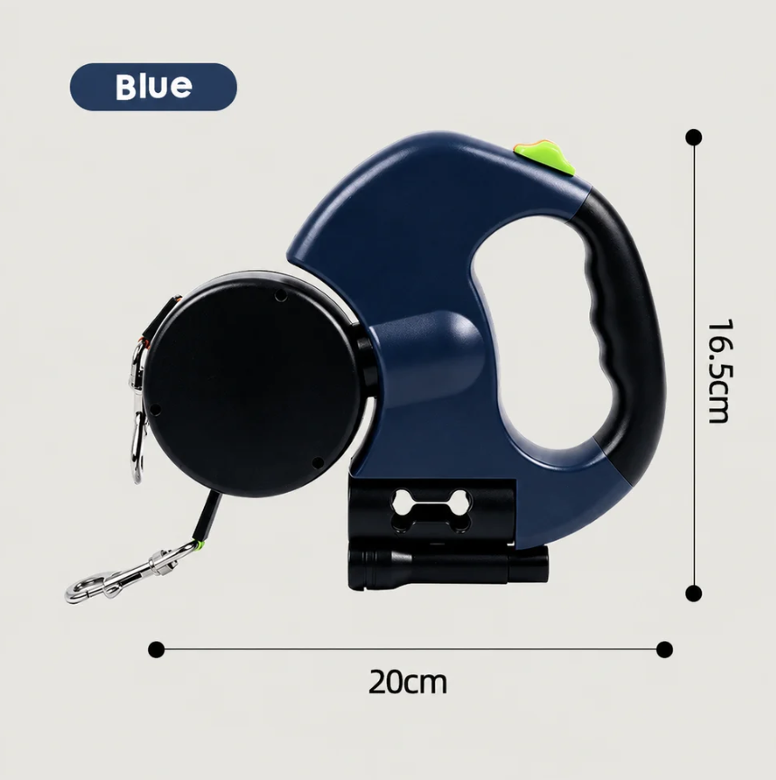 🐾 Dual Retractable Dog Leash with LED Light, Double Head Reflective Walking Leash for Two Dogs