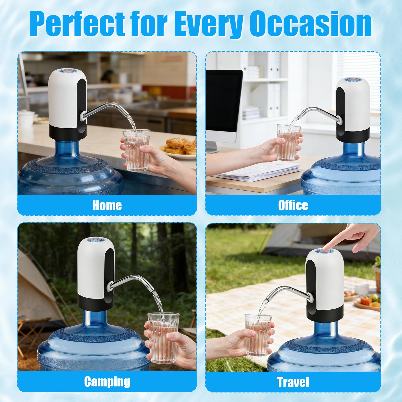 💧 USB Rechargeable Water Dispenser Pump Portable Automatic Water Pump for 2-5 Gallon Water Bottle