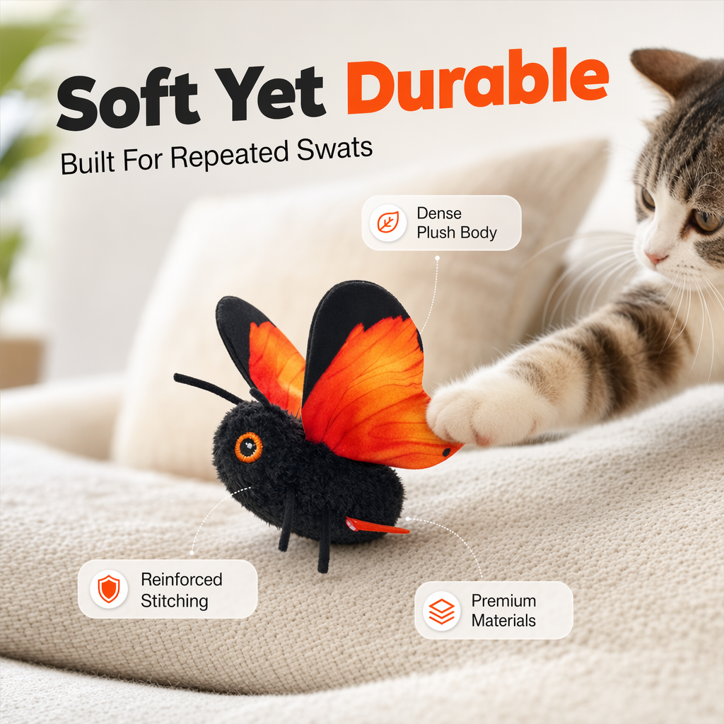 🐱Smart Sensing Flapping Butterfly Toy🐈Motion-activated, realistic flight, interactive fun – keeps your cat engaged for hours.🔥✨
