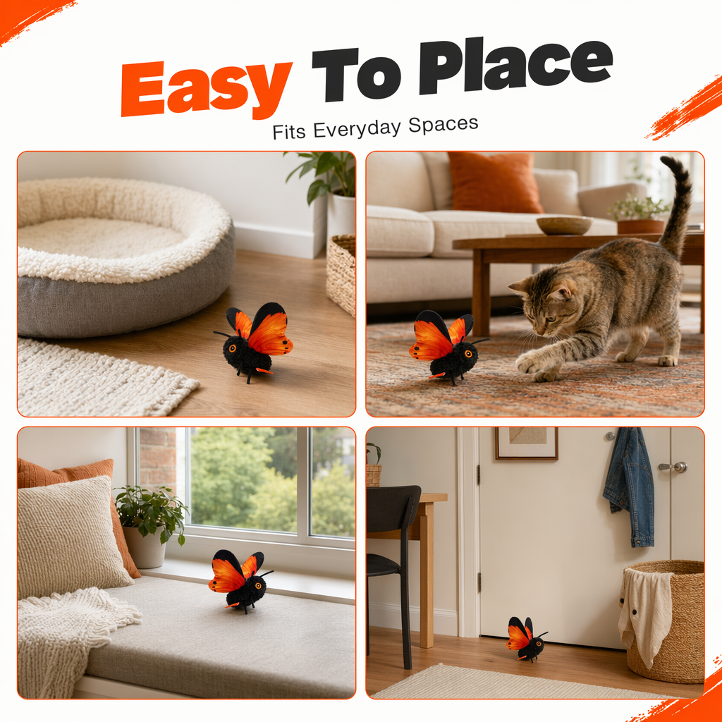 🐱Smart Sensing Flapping Butterfly Toy🐈Motion-activated, realistic flight, interactive fun – keeps your cat engaged for hours.🔥✨