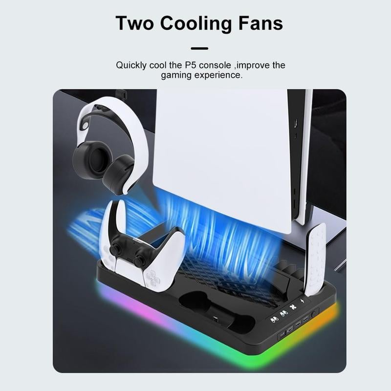 PS5 cooling station with two cooling fans