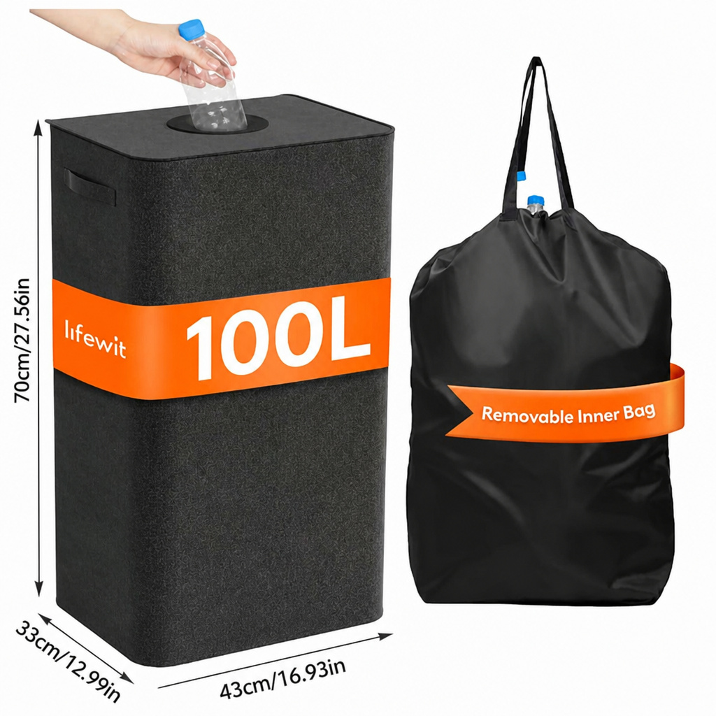 100L Oxford fabric storage box with removable inner bag