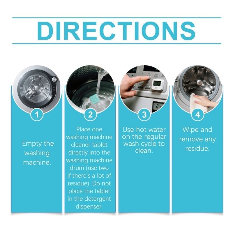 Washing machine cleaner usage directions