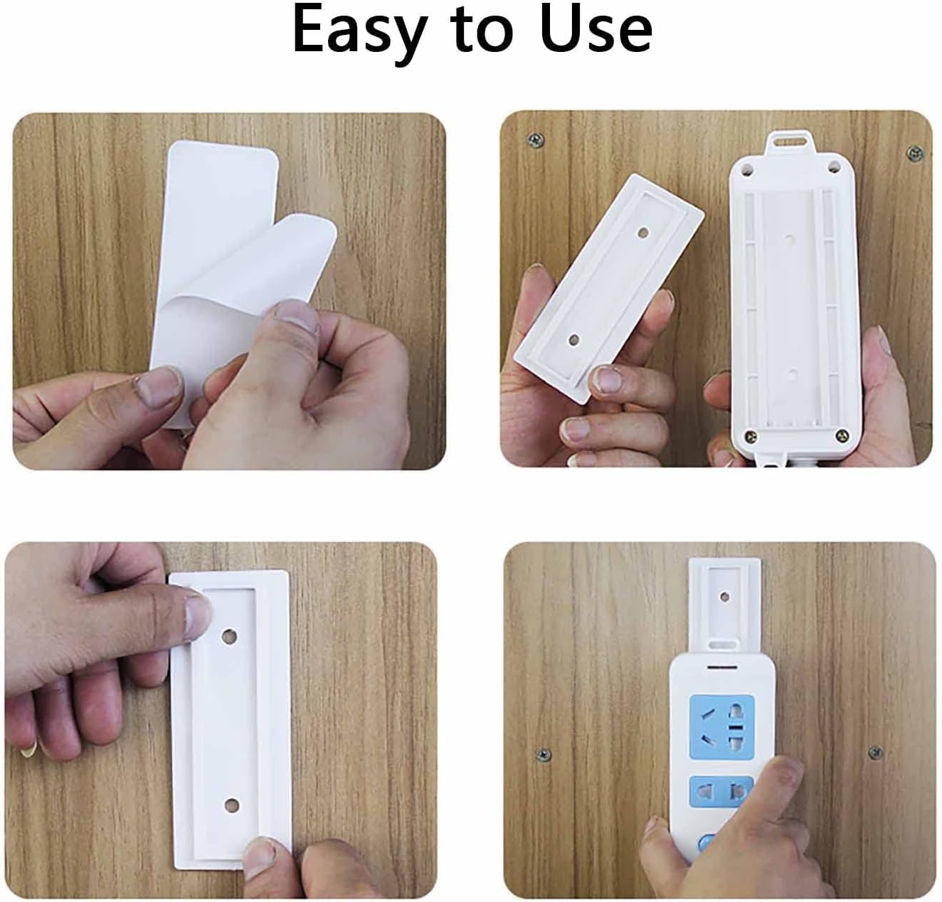 🔌 Punch-Free Self-Adhesive Power Strip Holder, Detachable Wall Mount Socket Fixer for Home Cable Management