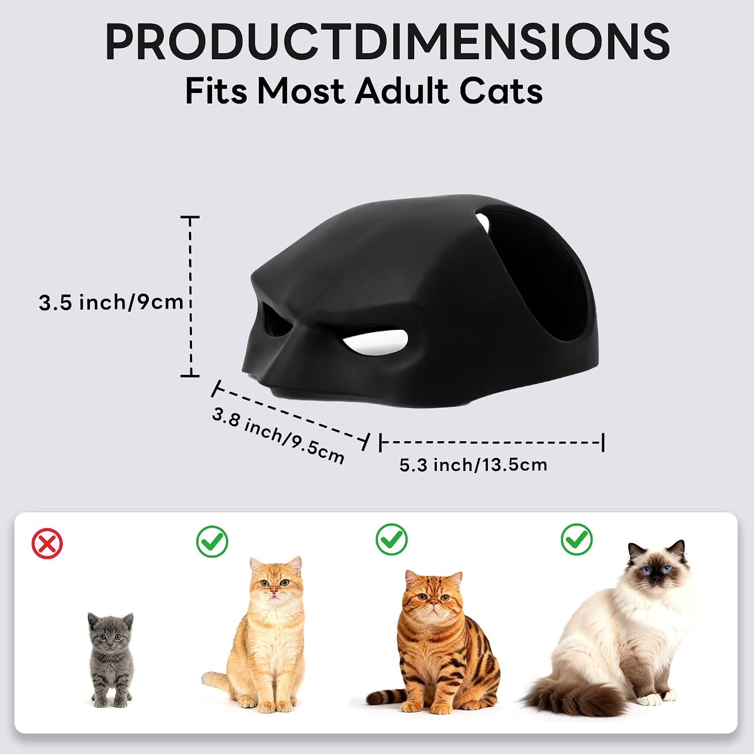 🦇 Silicone Bat Cat Mask, Cool Superhero Pet Costume Helmet for Adult Cats Halloween Party Photo Prop