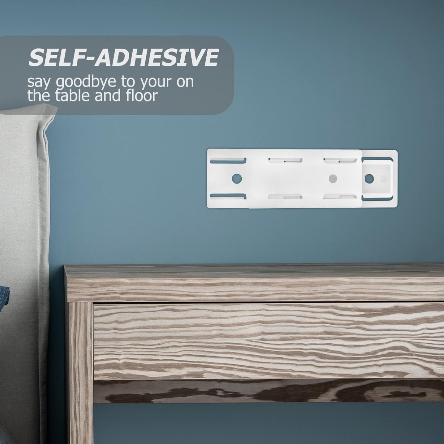 🔌 Punch-Free Self-Adhesive Power Strip Holder, Detachable Wall Mount Socket Fixer for Home Cable Management
