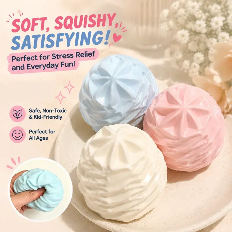 6‑Piece Squishy Crunchy Stress Relief Fidget Toys, ASMR Squeeze Sensory Stress Balls, Relaxing Unique Tactile Fidgets, Sensory Room Supplies, 6 Assorted Food‑Shaped Designs, Novelty Holiday Gifts