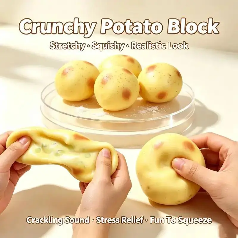 6‑Piece Squishy Crunchy Stress Relief Fidget Toys, ASMR Squeeze Sensory Stress Balls, Relaxing Unique Tactile Fidgets, Sensory Room Supplies, 6 Assorted Food‑Shaped Designs, Novelty Holiday Gifts