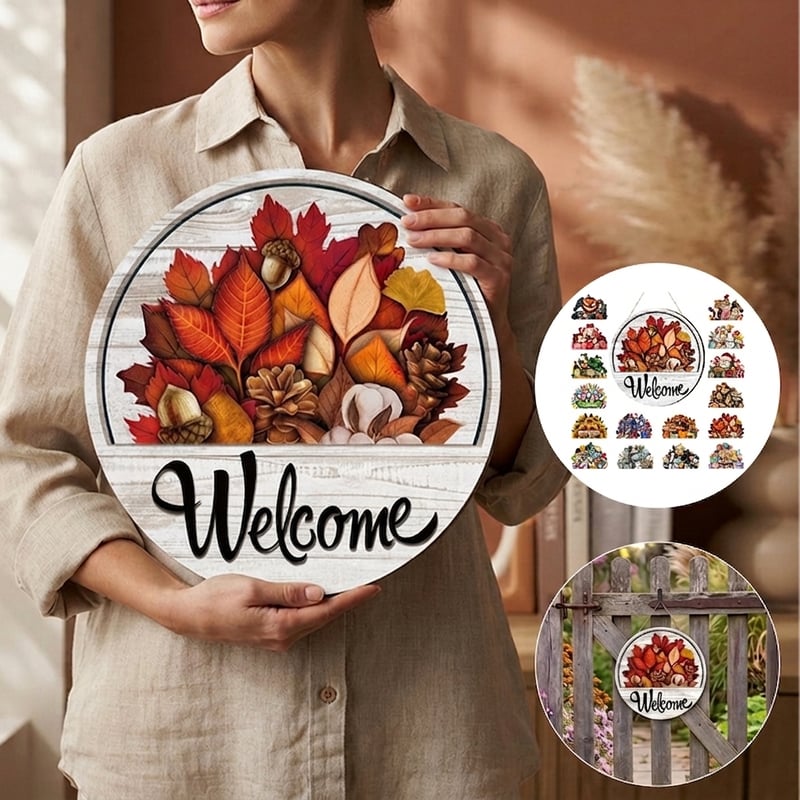 16 Pcs Interchangeable Welcome Sign for Front Door