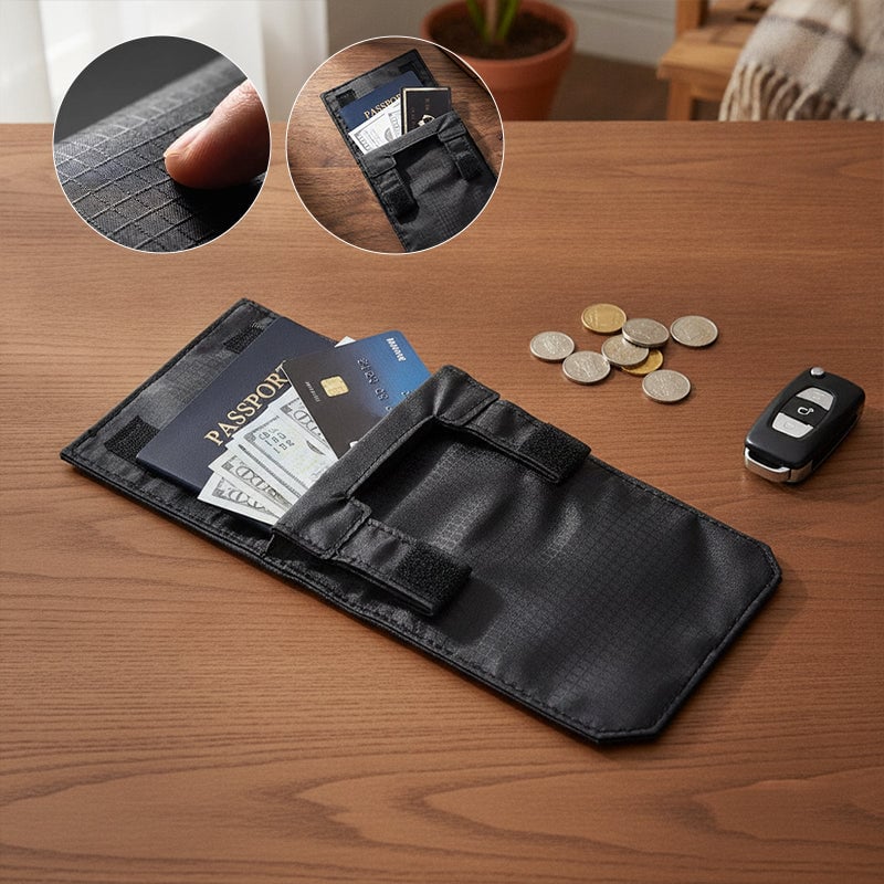 Textured exterior of waist belt coin purse