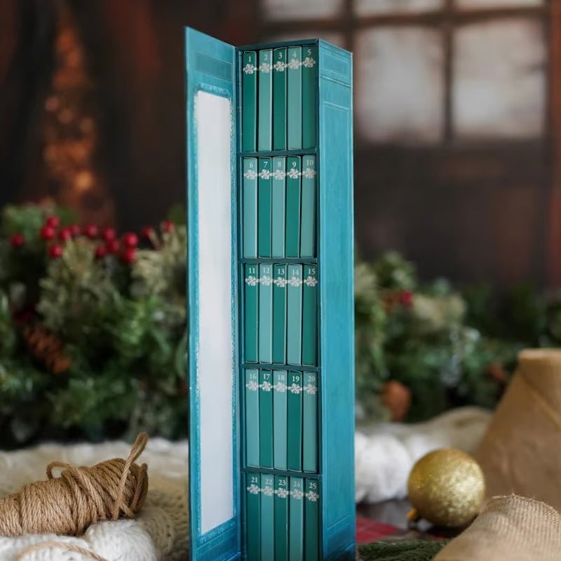 Mini book advent calendar with numbered compartments 1 to 25