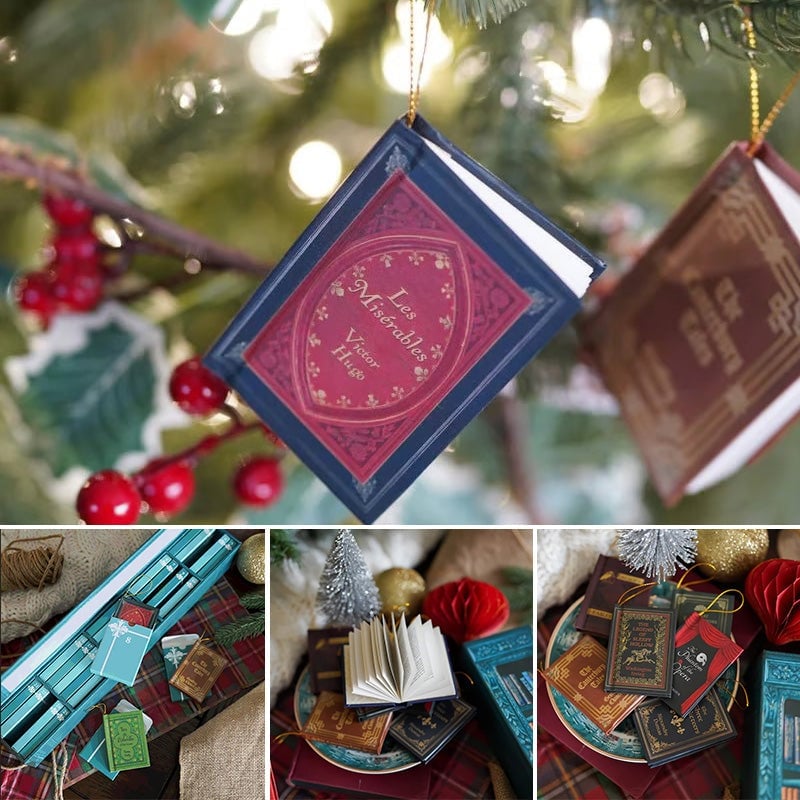 Mini book Christmas countdown and ornaments