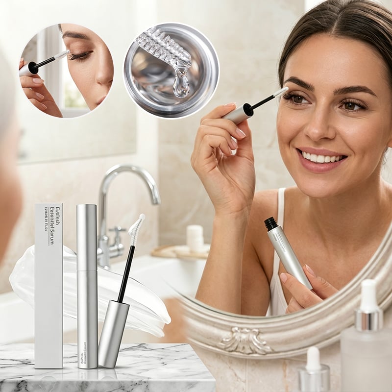 Woman applying lash serum