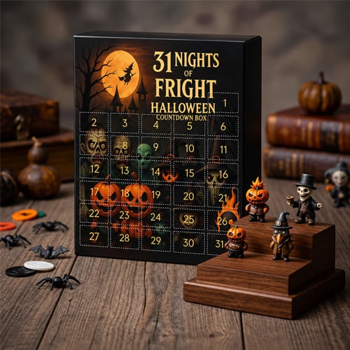 Halloween countdown box with collectible figures