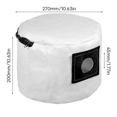 Vacuum cleaner dust bag dimensions and connection opening
