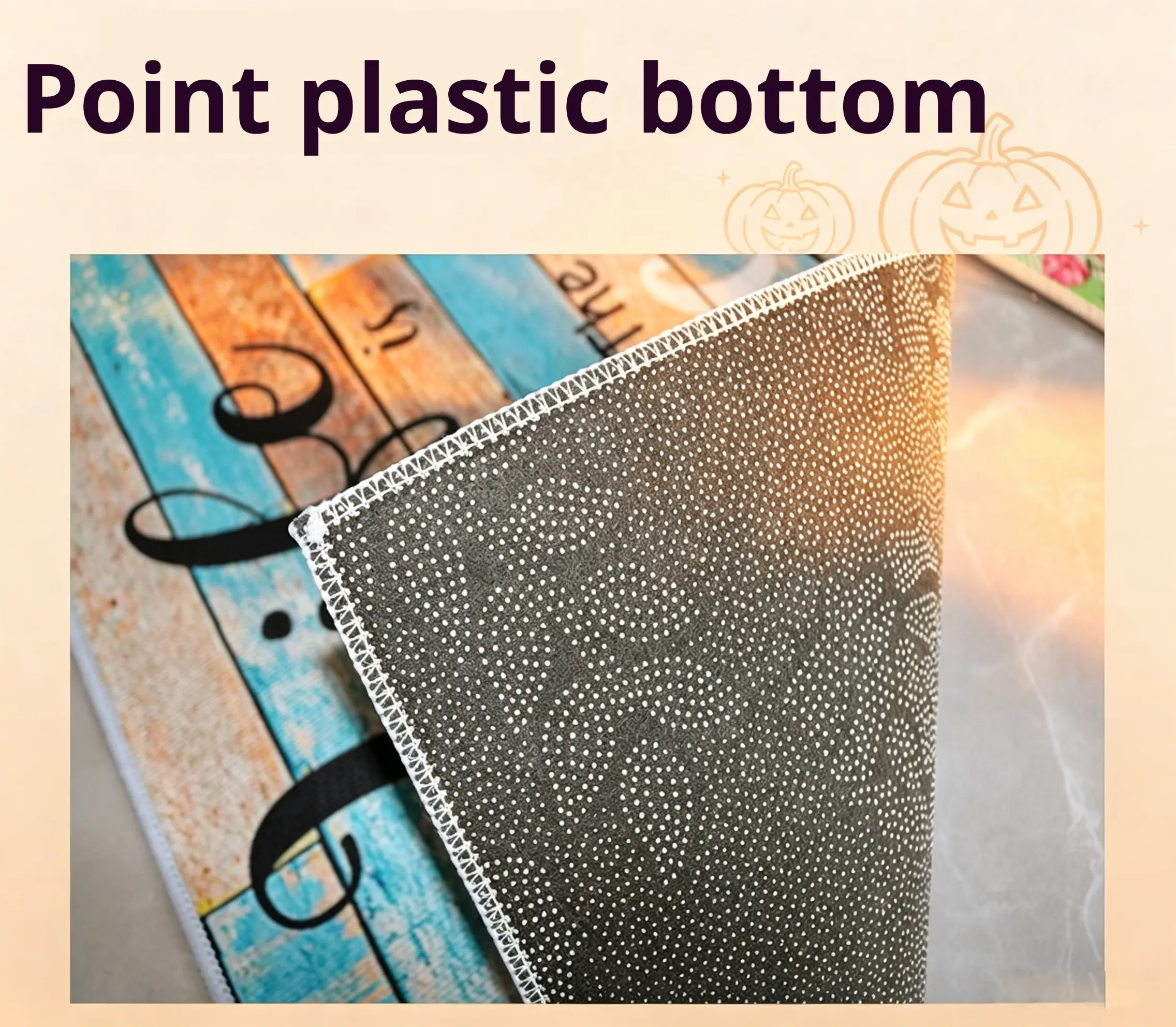 Point plastic bottom of Halloween decorative mat