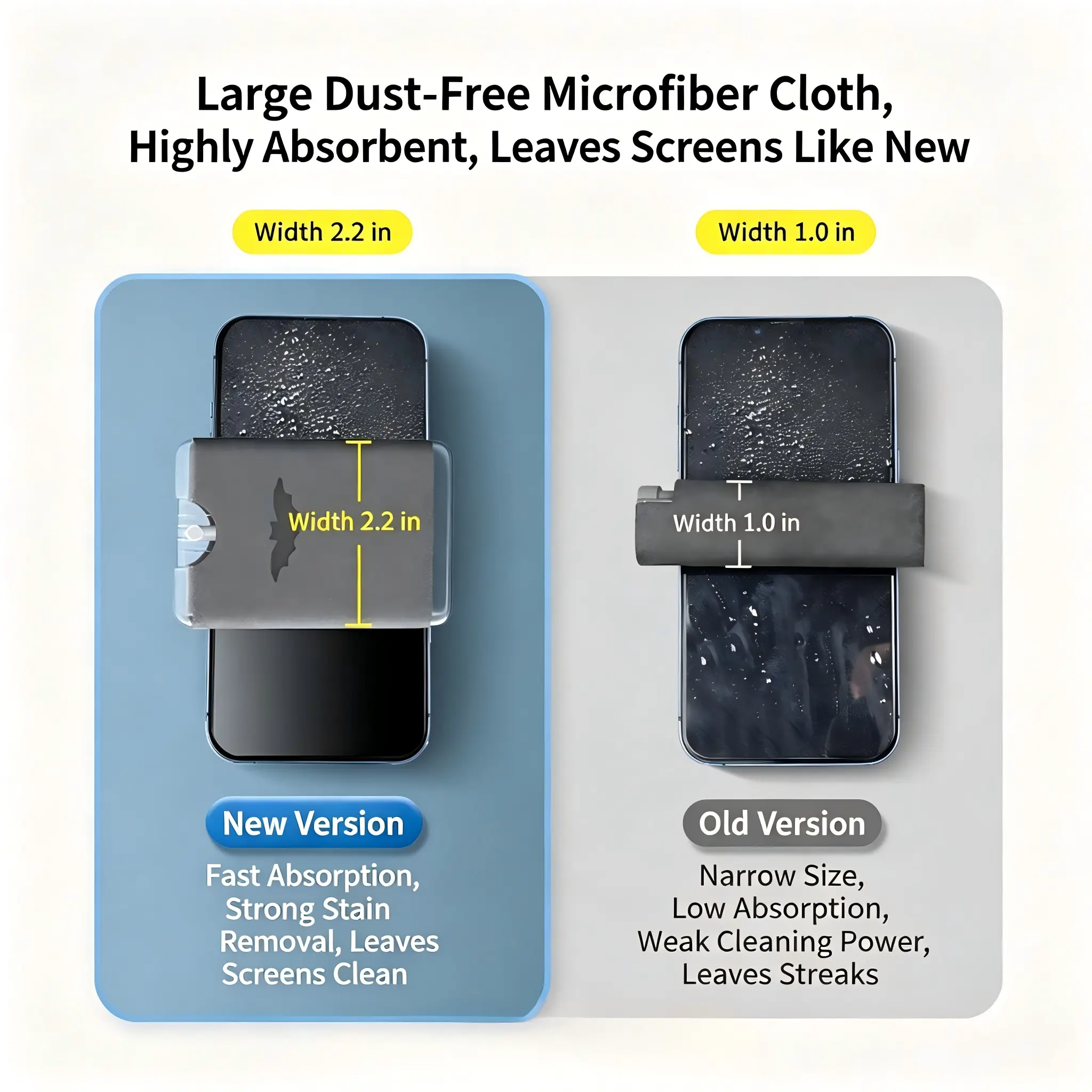 Large microfiber cloth for screen cleaning
